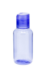 Empty cosmetic bottle isolated on white background