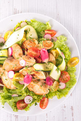 salad with vegetable and chicken