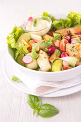 salad with vegetable and chicken