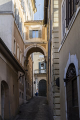 Fototapeta na wymiar narrow road in city centre