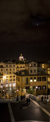 Fototapeta na wymiar Piazza di spagna, rome, nightview in wide vertical size