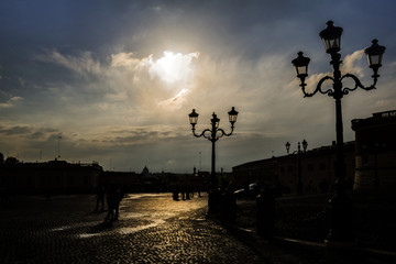 backlight in piazza del quirinale