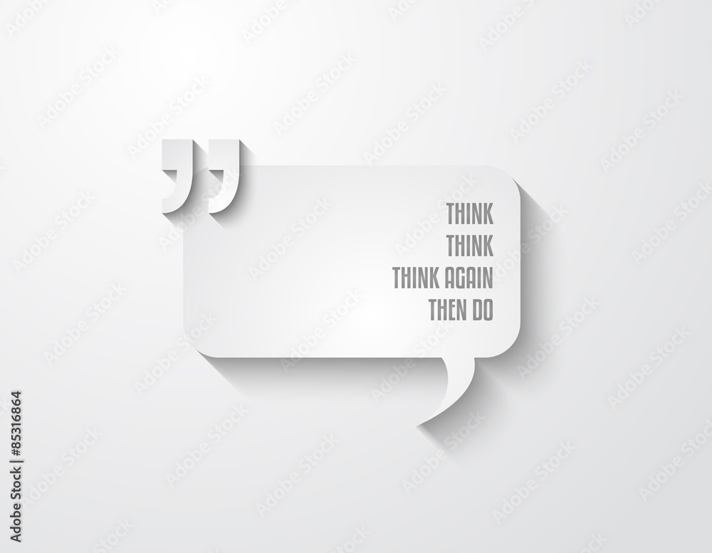 Poster quotation mark frame with flat style and space for text.