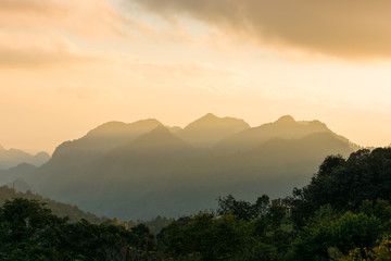 Sunset in the mountains