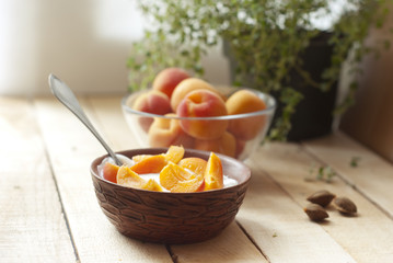 Fresh yogurt with apricots