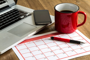 Organizing monthly activities in the calendar