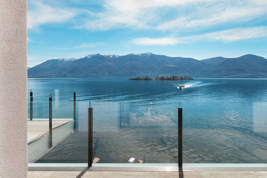 terrace of a building, beautiful landscape