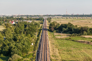 Fototapeta premium aerial view of the railway