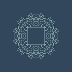Vector mono line frame. Elegant monogram design template.