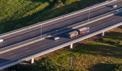 Fototapeta premium aerial view of the highway