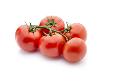 Tomato on the white isolatd background.