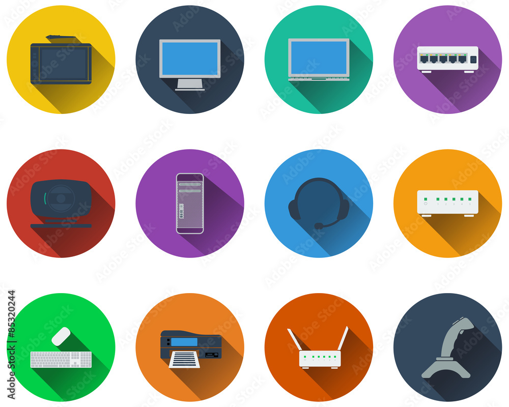 Sticker Set of computer icons