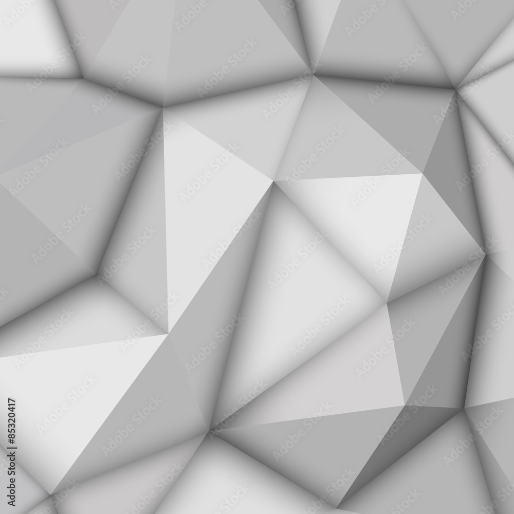 Poster white abstract low-poly, polygonal triangular mosaic background for design concepts, posters, banner