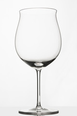 An empty Burgundy wine glass