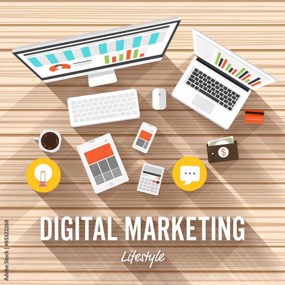 Poster text on desktop for business issue