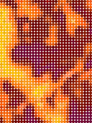 Abstract shiny yellow and brown bubble pattern