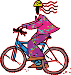 Obraz premium personnage fun et vtt