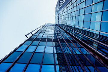 Fototapeta na wymiar office building. glass silhouettes of skyscrapers