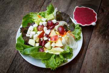 Fresh salad vegetable and fruit.