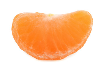 tangerine slice isolated on white background