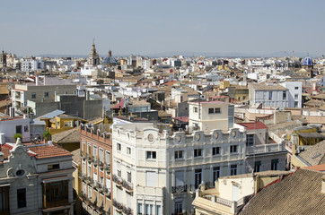 Fototapeta premium Valencia. Vistas aéreas del centro de la ciudad desde las Torres de Serranos.