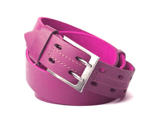 Розовый стильный ремень из натуральной кожи