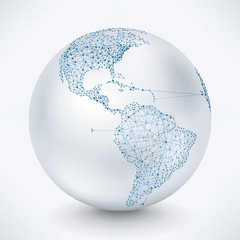 Abstract Telecommunication Earth Map - America