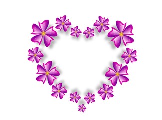 Pink floral heart