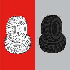 tire truck vector two tone