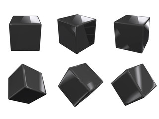 Black glossy cubes
