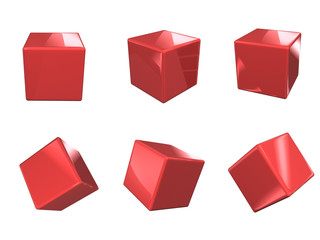 Red glossy cubes