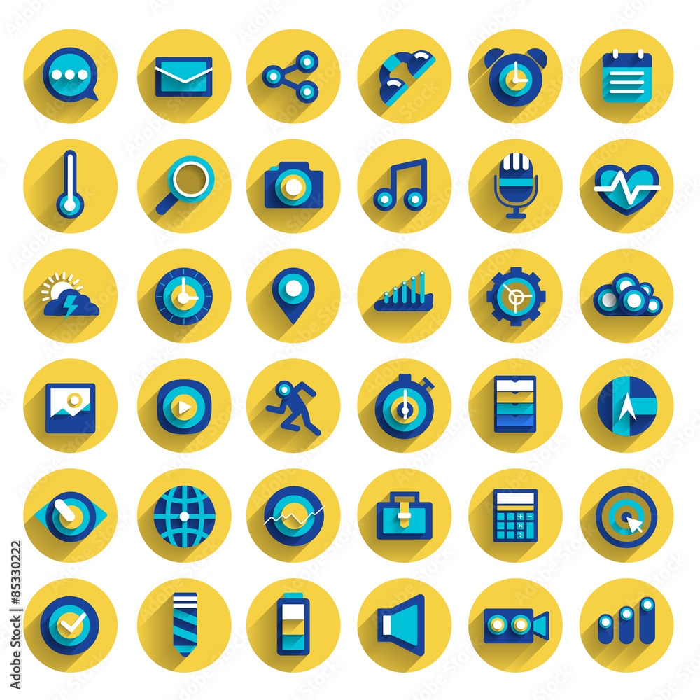 Poster smart watch and icon for use in application