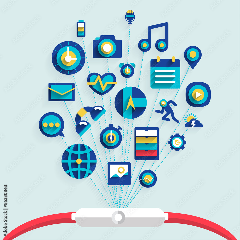 Aufkleber smart watch and icon for use in application