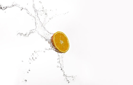 Orange and splash of water