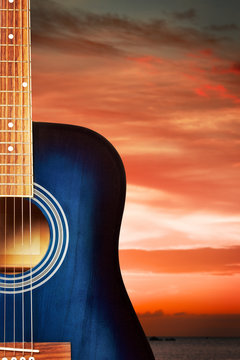 Blue Acoustic Guitar