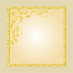Golden frame festive background vector
