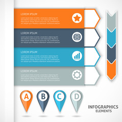Collection infographics elements. Colorful arrows.