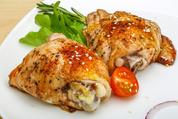 Roasted chicken thighs
