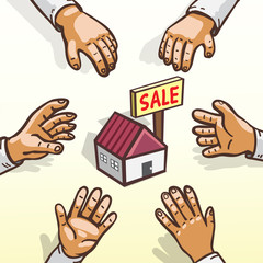 Real estate concept homebuyers scramble