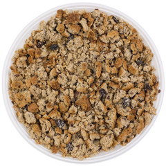 Crumbs of oatmeal cookies