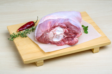 Raw turkey leg