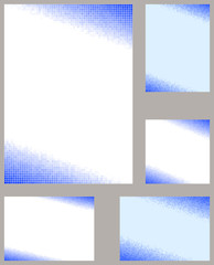 Blue pixel mosaic page corner design template