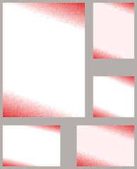 Red pixel mosaic page corner design template