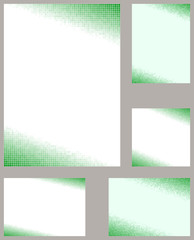 Green pixel mosaic page corner design template