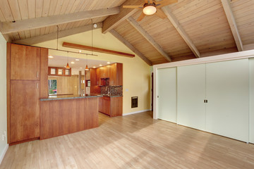 Nice Dinning room with green walls.