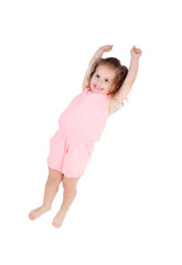Happy little girl jumping