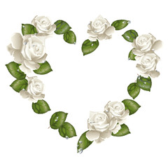 Cuore rose bianche © whitebread pattern