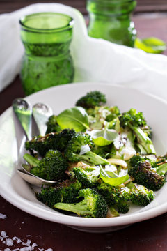 Pan Roasted Broccoli With Garlic