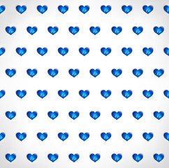 Seamless geometric polygonal blue hearts background