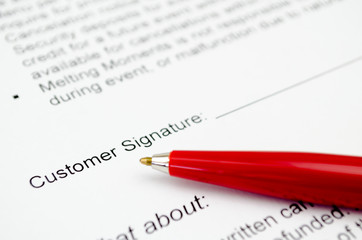 Customer signature